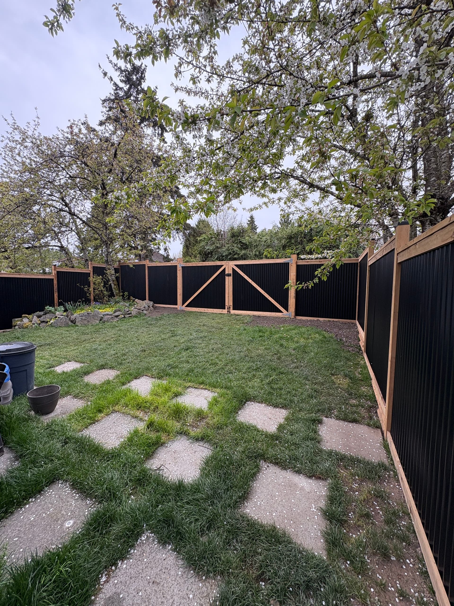Corrugated Metal Fence Install in Nanaimo image