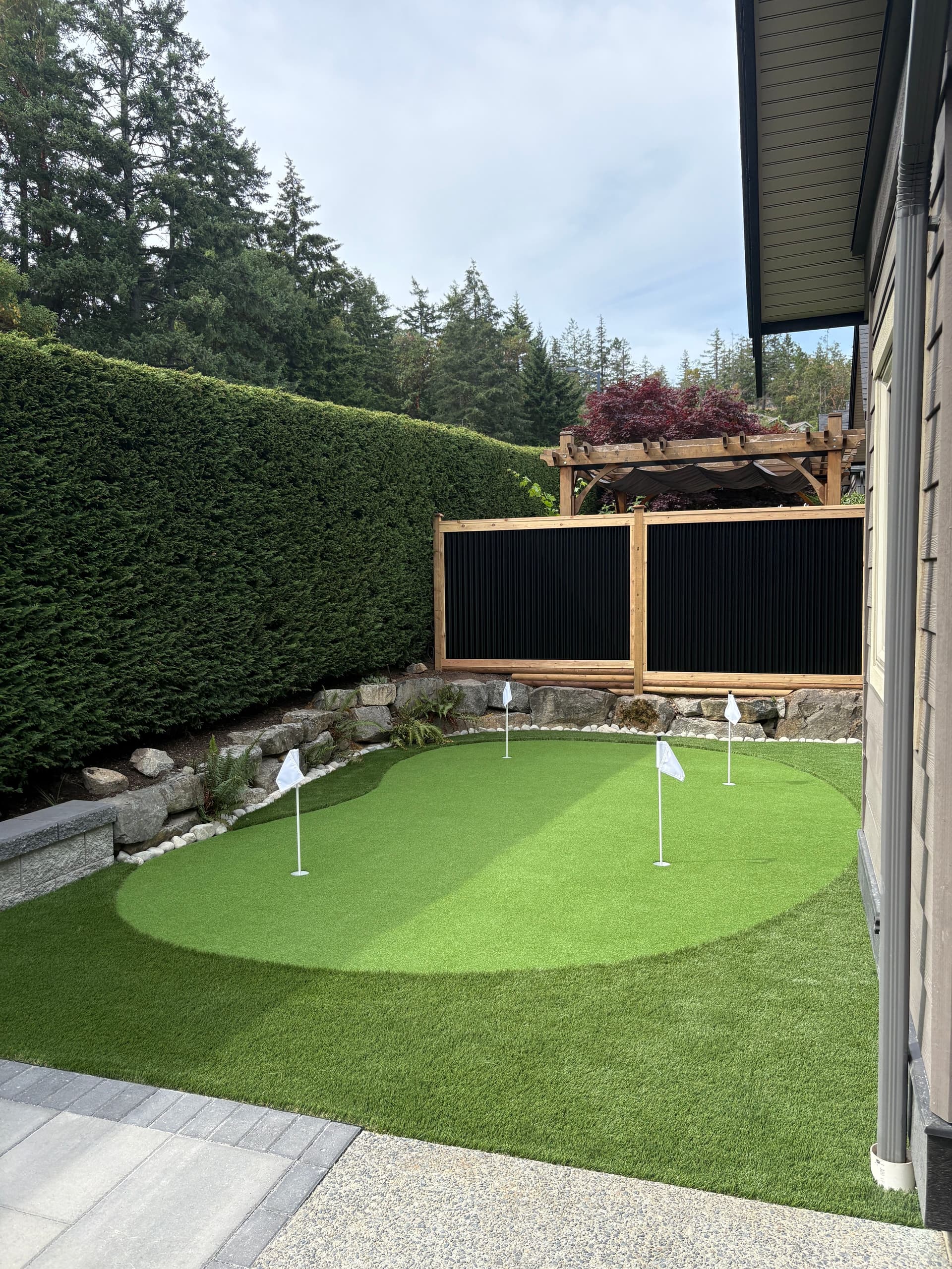Gallery photos for Backyard Putting Green and Paver Patio Build in Nanoose Bay: Image #3